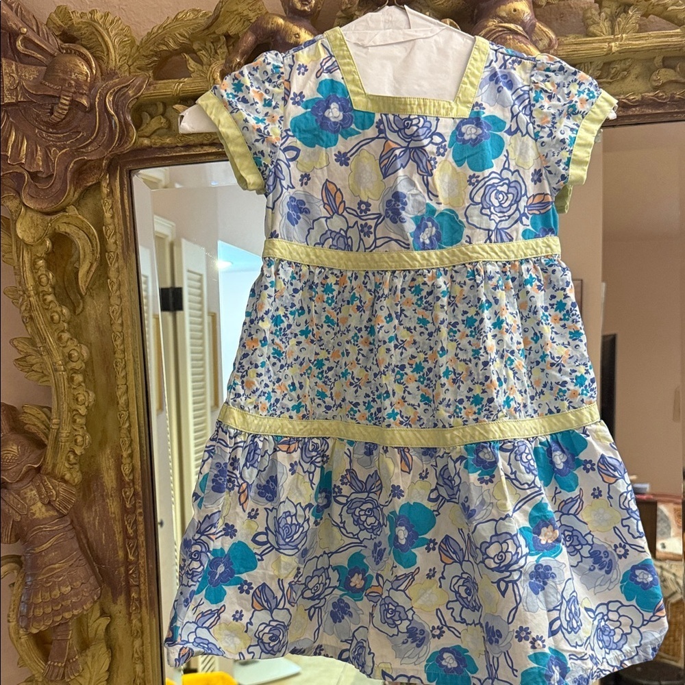 Hanna Anderson Dress with Blue and Yellow Accents